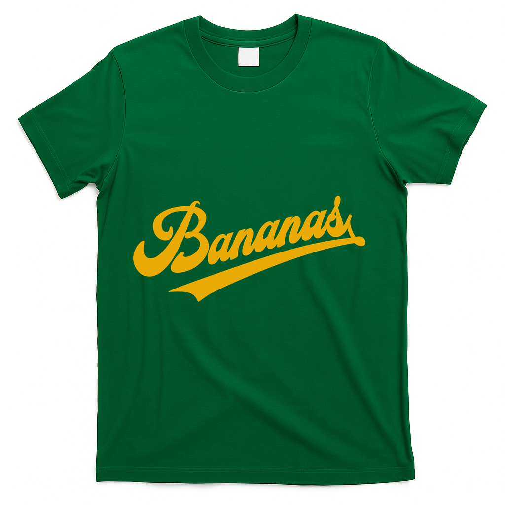 Sporty Varsity Style Bananas T-Shirt - Green