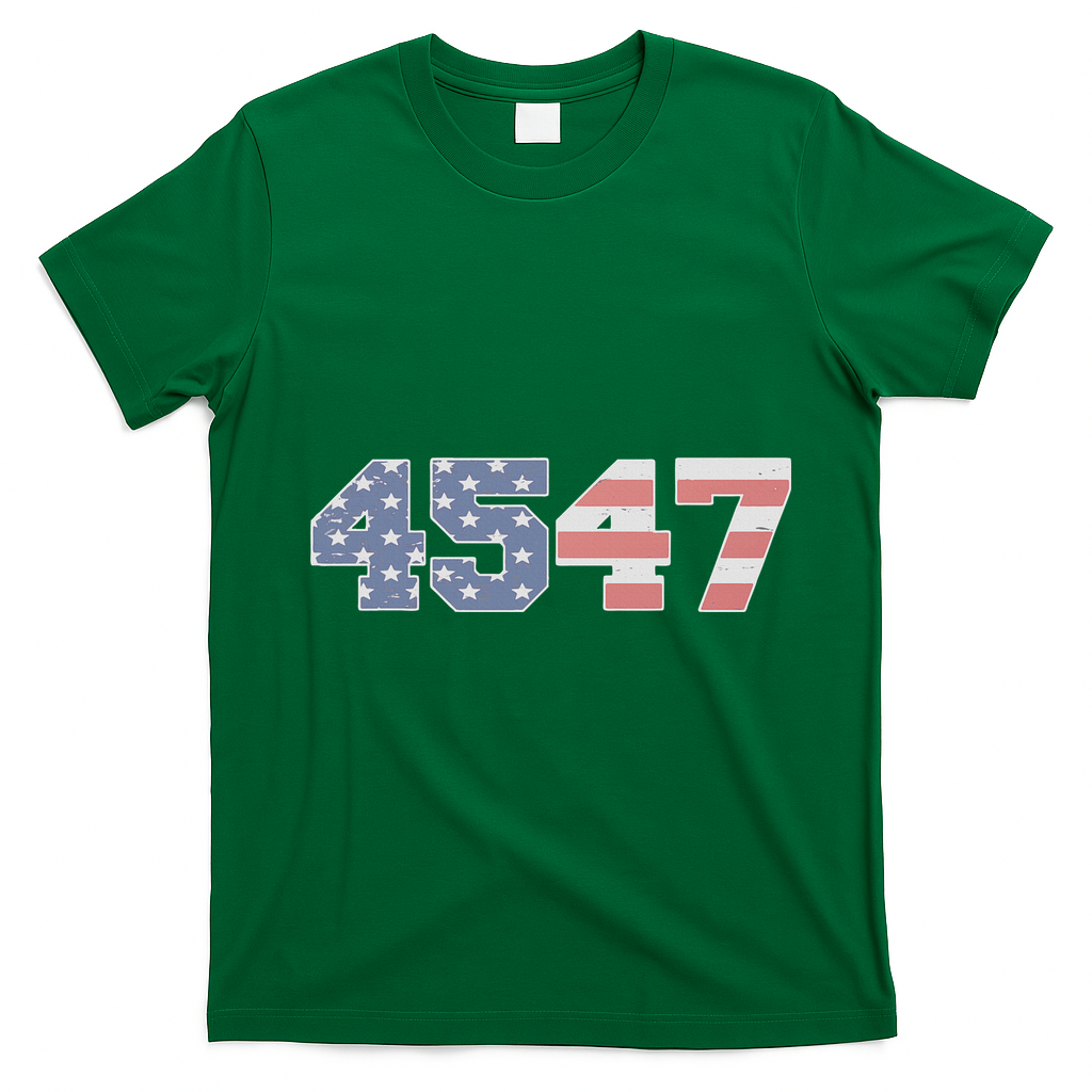Trump 2024 45 47 American Flag 4547 Trump 2024 T-Shirt - Irish Green