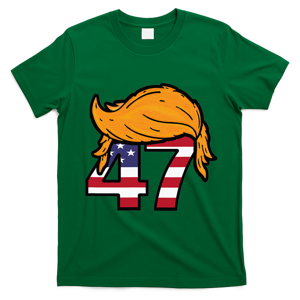 TRUMP 47th President Hair T-Shirt - Irish Green