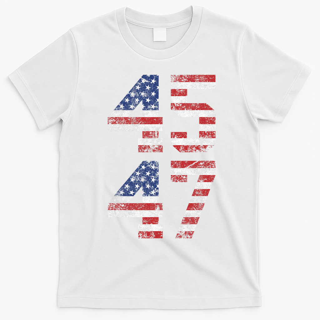 Trump 2024 45 47 Vintage Usa Flag T-Shirt - White