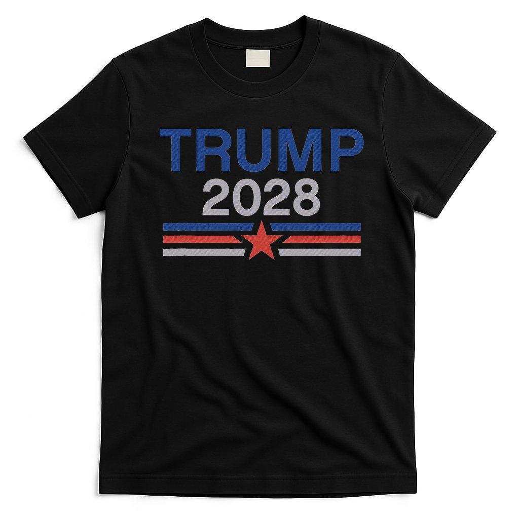Trump 2028 Minimalist Retro Patriotic Trump Inauguration T-Shirt - Black