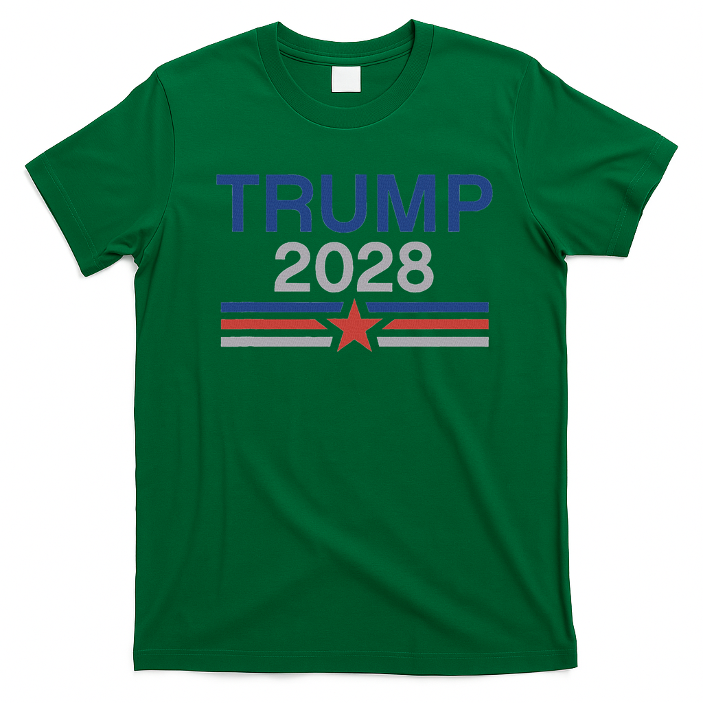 Trump 2028 Minimalist Retro Patriotic Trump Inauguration T-Shirt - Irish Green