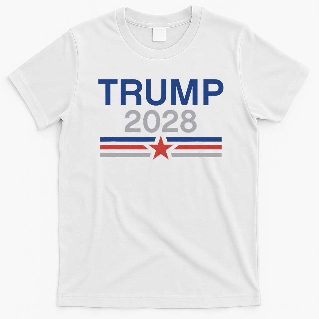 Trump 2028 Minimalist Retro Patriotic Trump Inauguration T-Shirt - White