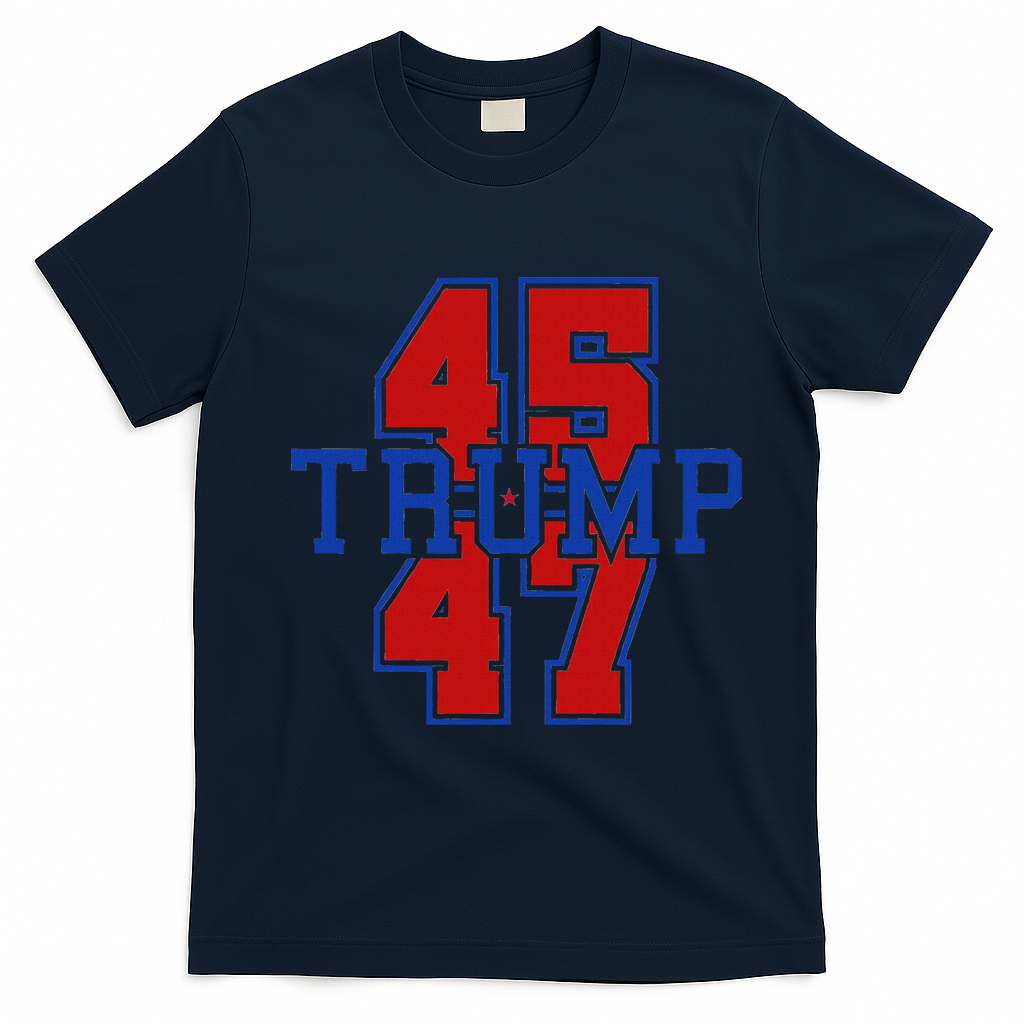 Trump 45 47 T-Shirt - Navy Blue