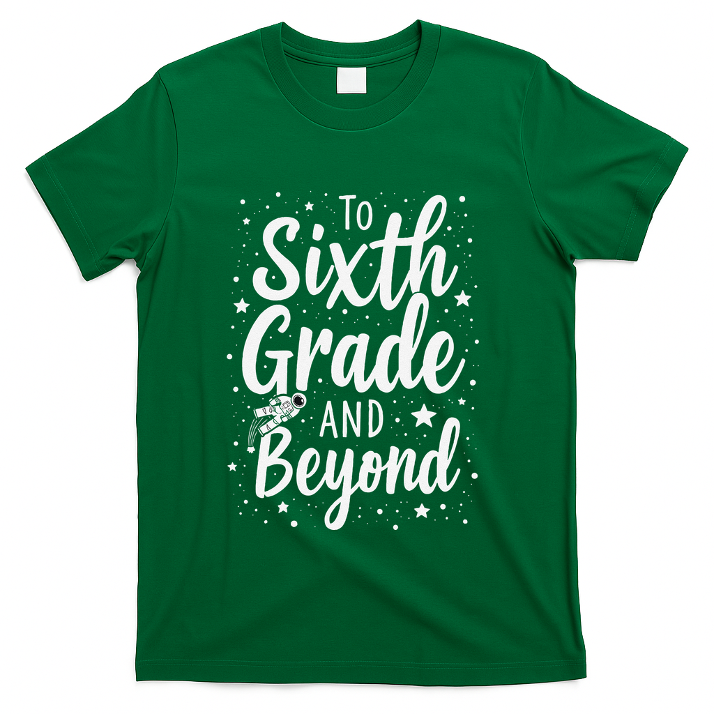 To 6th Grade And Beyond Astronaut Space Lover Back To School T-Shirt - Green