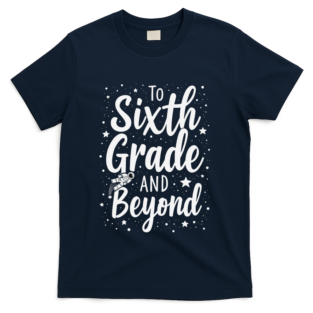 To 6th Grade And Beyond Astronaut Space Lover Back To School T-Shirt - Navy