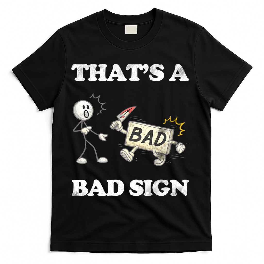 Thats A Bad Sign Funny Adult Humor T-Shirt - Black