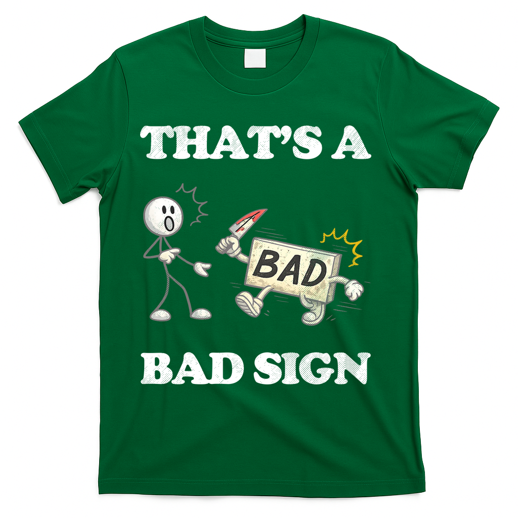 Thats A Bad Sign Funny Adult Humor T-Shirt - Green