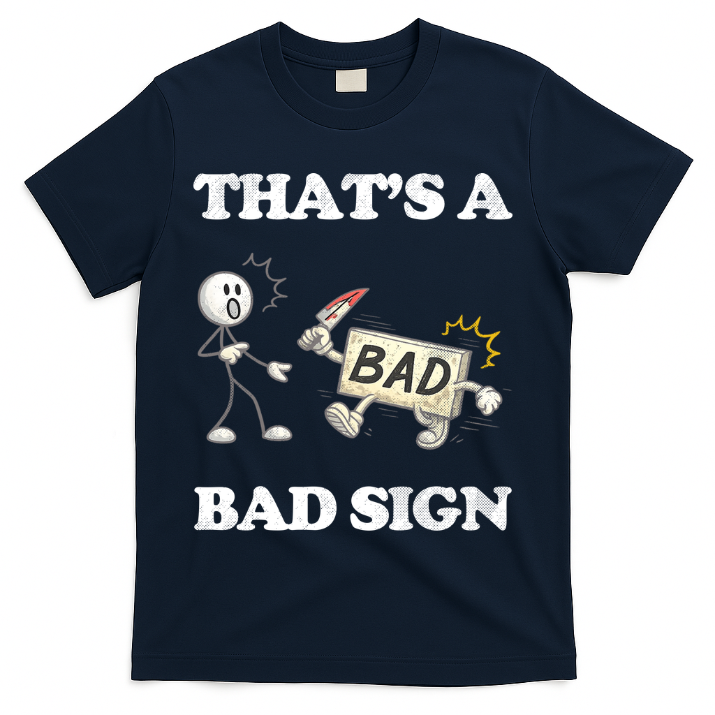Thats A Bad Sign Funny Adult Humor T-Shirt - Navy