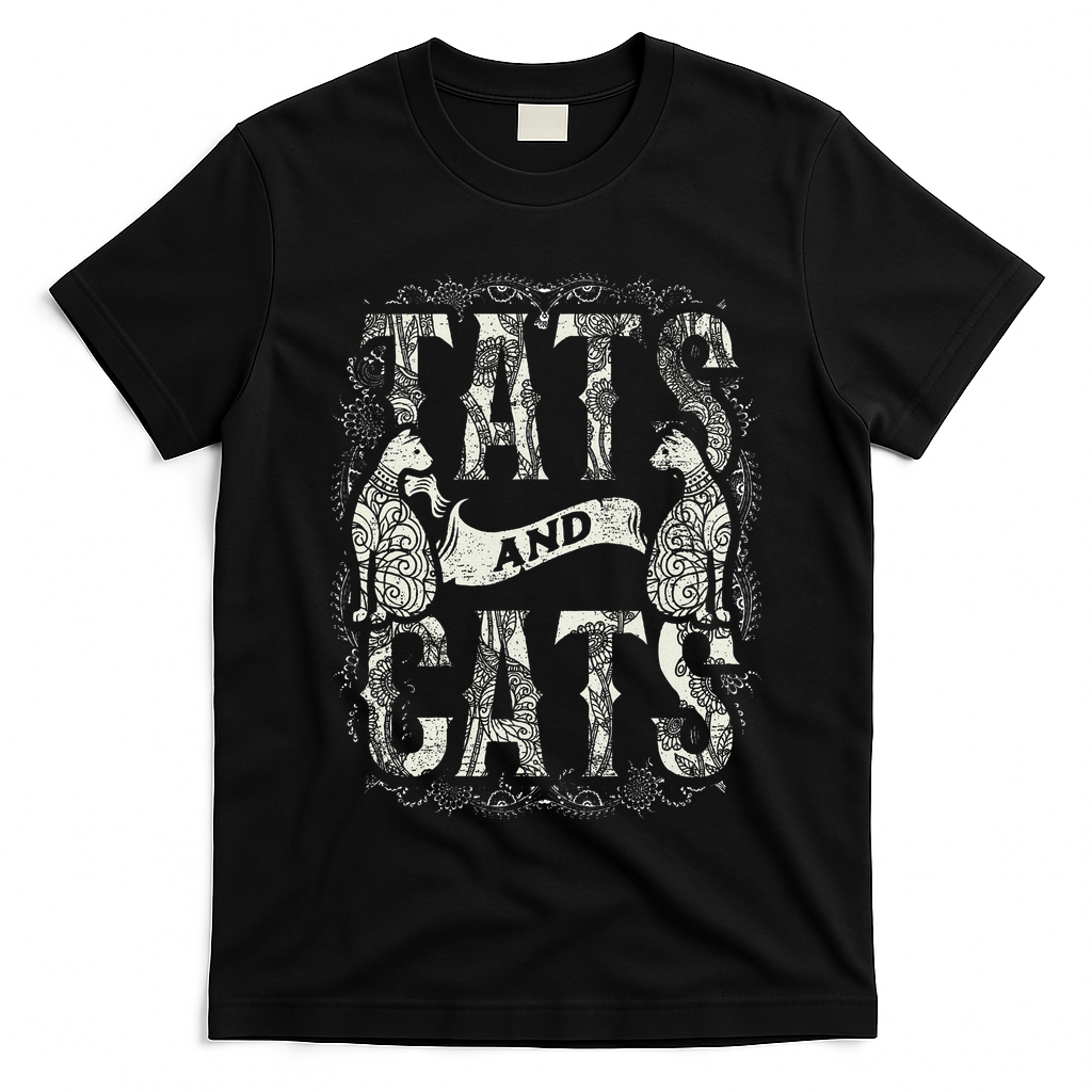 Tats And Cats Tattooist Tattoo Body Art Tattooing Cat Kitten T-Shirt