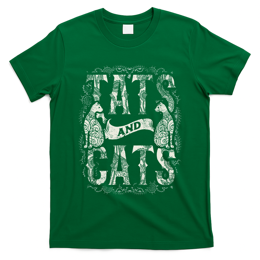 Tats And Cats Tattooist Tattoo Body Art Tattooing Cat Kitten T-Shirt