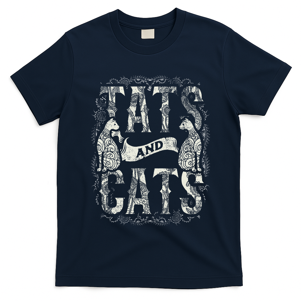 Tats And Cats Tattooist Tattoo Body Art Tattooing Cat Kitten T-Shirt