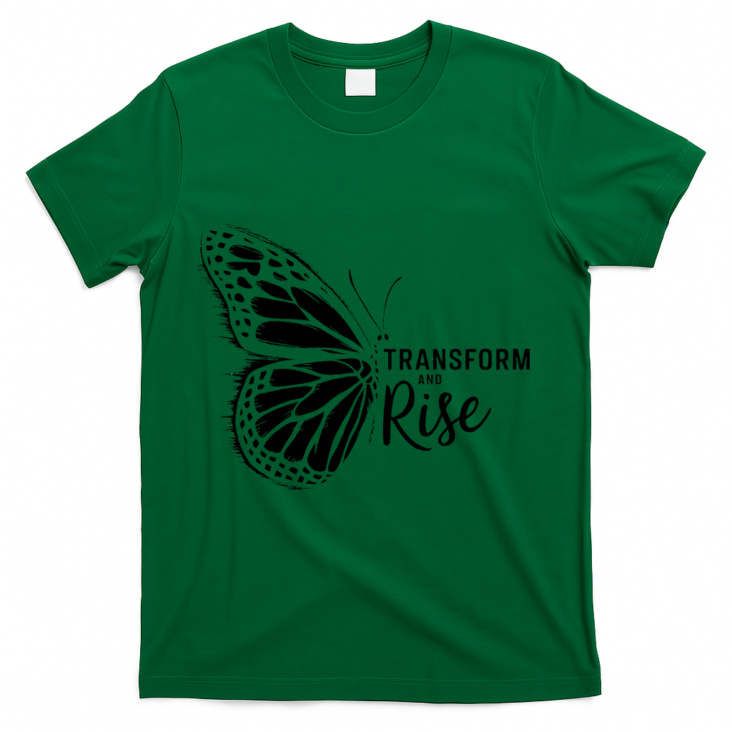 Transform And Rise Inspiring Butterfly T-Shirt - Green