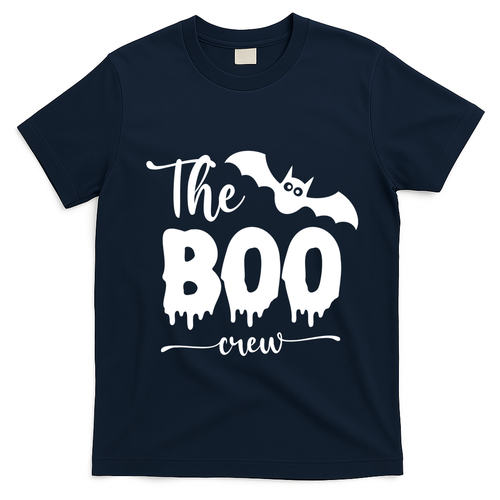 The Boo Crew Haloween Matching T-Shirt - Navy Blue