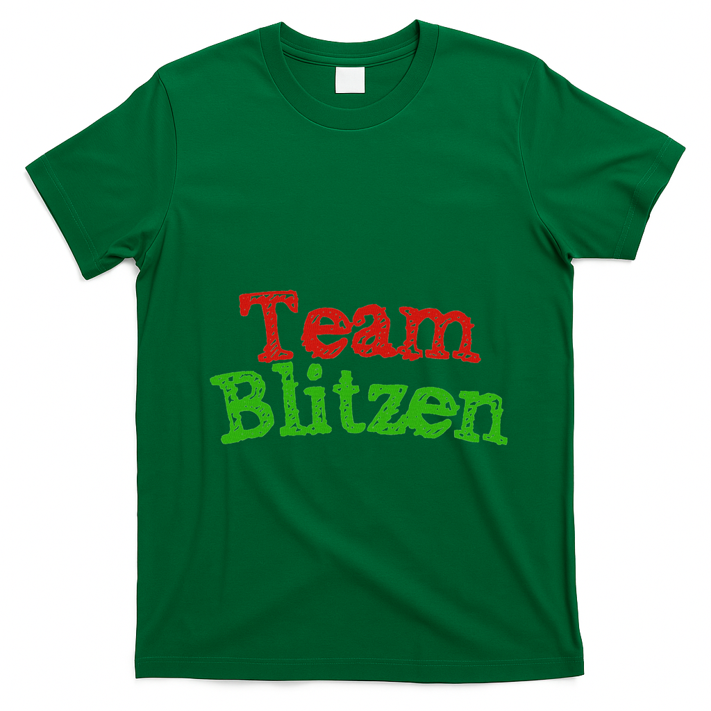 Team Blitzen Funny Reindeer Graphic Gift T-Shirt - Irish Green