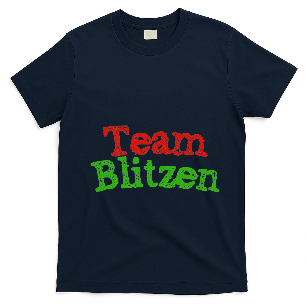 Team Blitzen Funny Reindeer Graphic Gift T-Shirt - Navy Blue