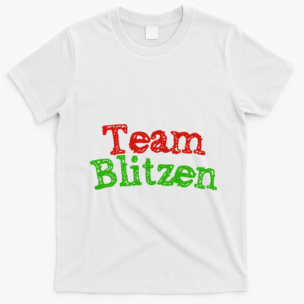 Team Blitzen Funny Reindeer Graphic Gift T-Shirt - White