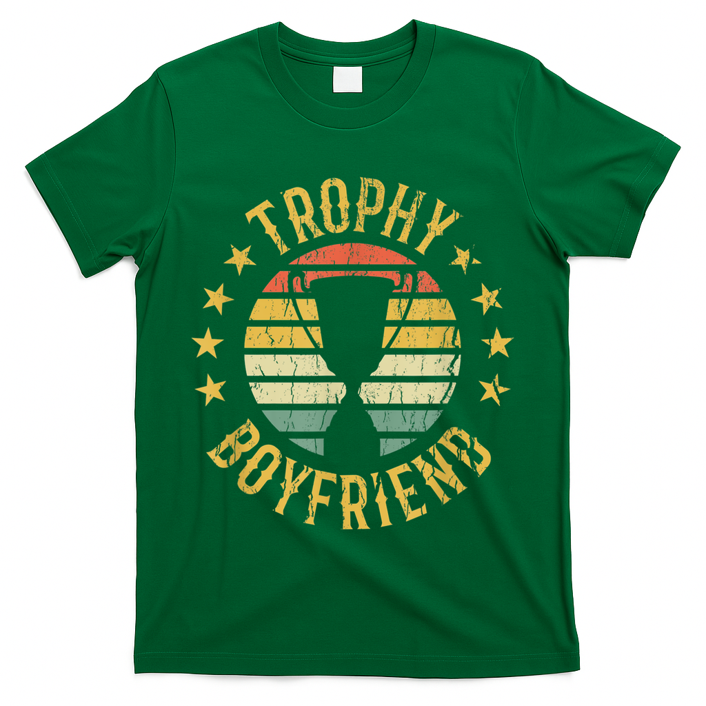 Trophy Boyfriend Retro Clothes Gift For Girlfriend Cute Valentine Gift T-Shirt