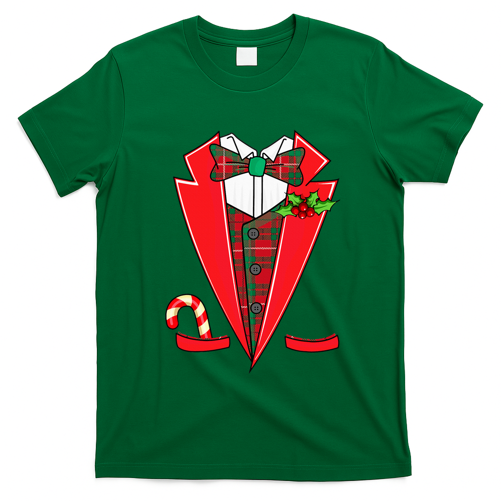 Tuxedo Christmas Fancy Xmas Costume Tux T-Shirt - Irish Green