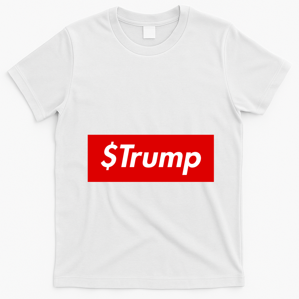 $Trump Coin Meme Cryptocurrency Crypto Donald Trump T-Shirt - White