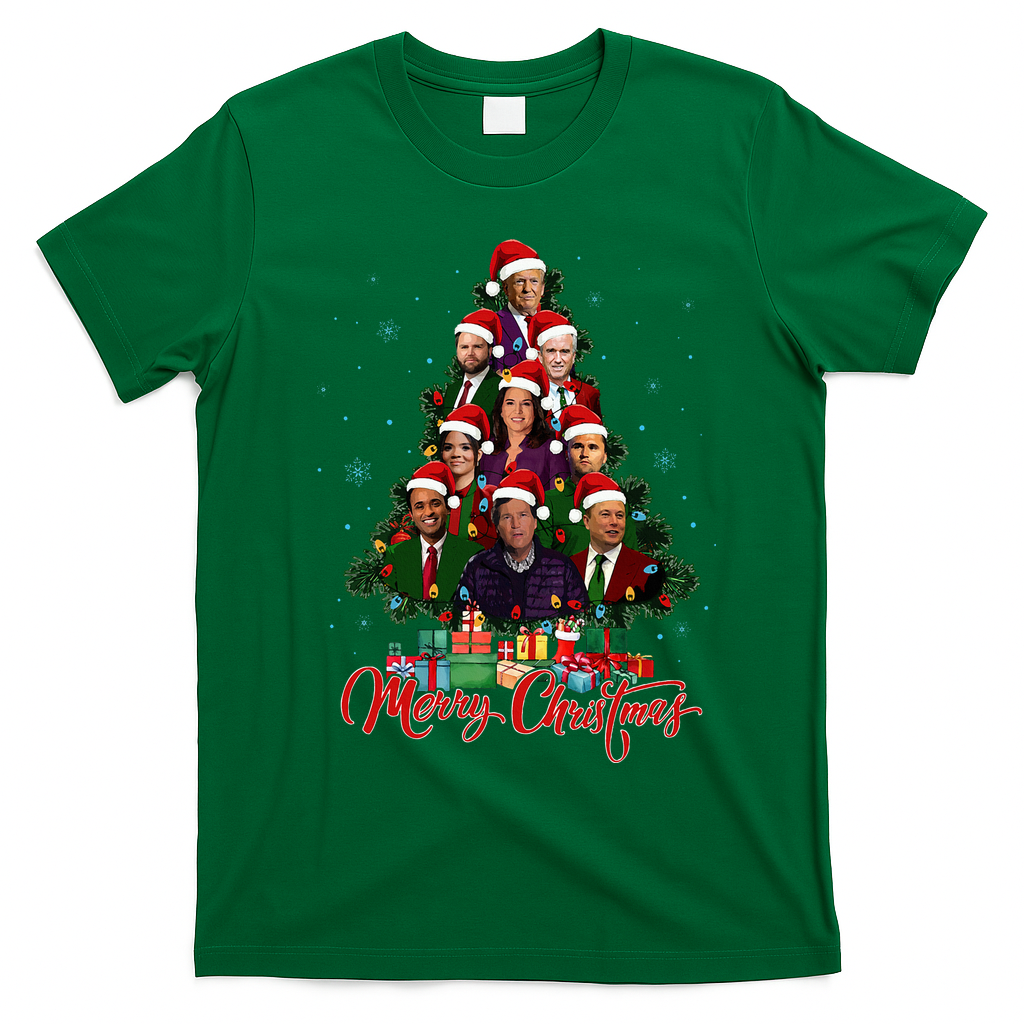 Trump Christmas Tree Dream Team Daddys Home 45 47 T-Shirt - Irish Green