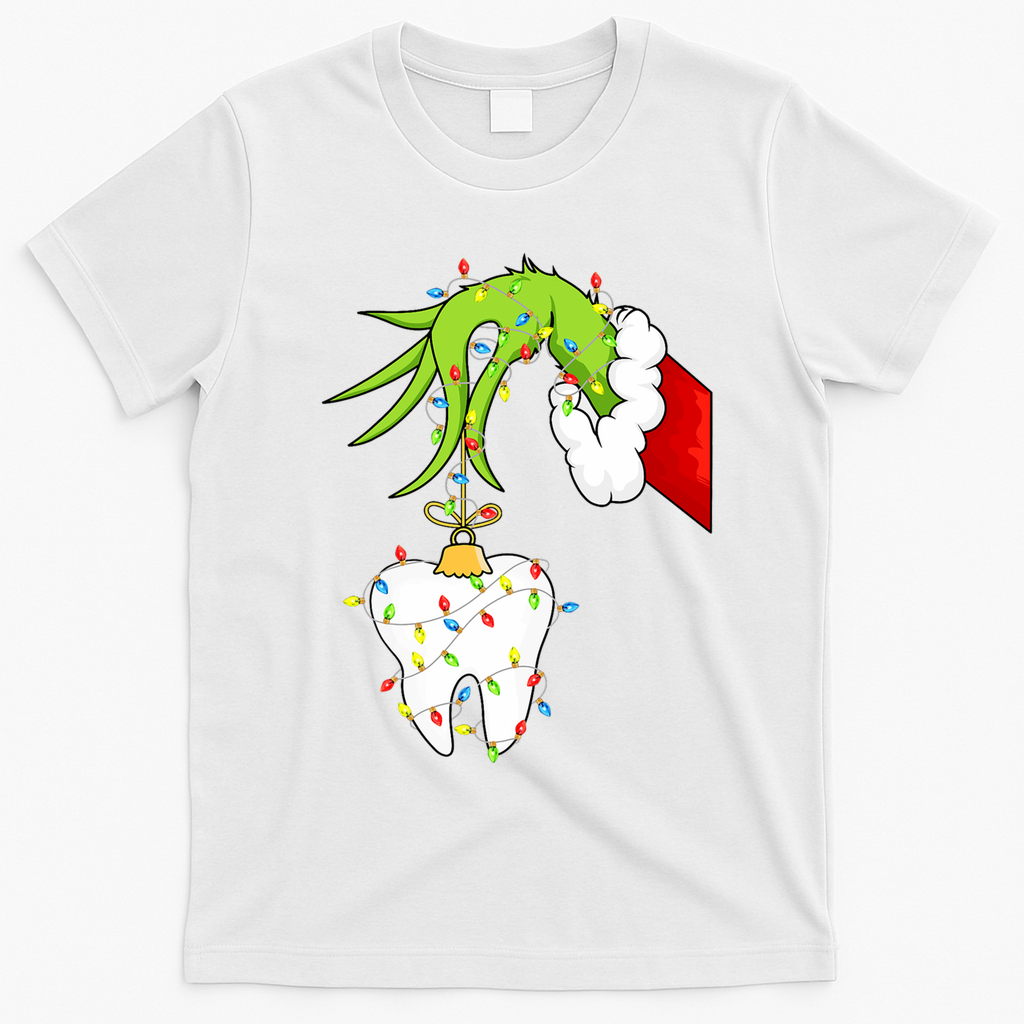 Tooth Dentist Dental Christmas Holiday T-Shirt - White