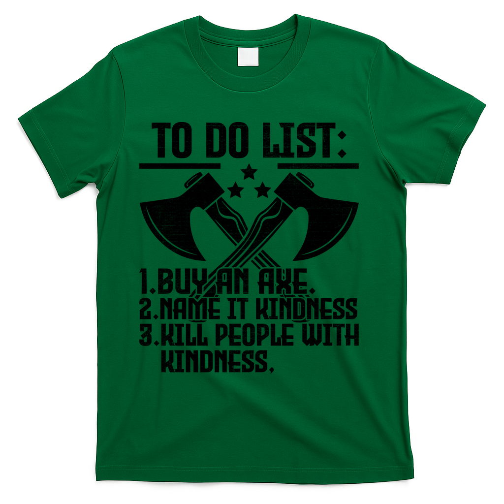 To Do List Buy An Axe Funny T-Shirt - Green