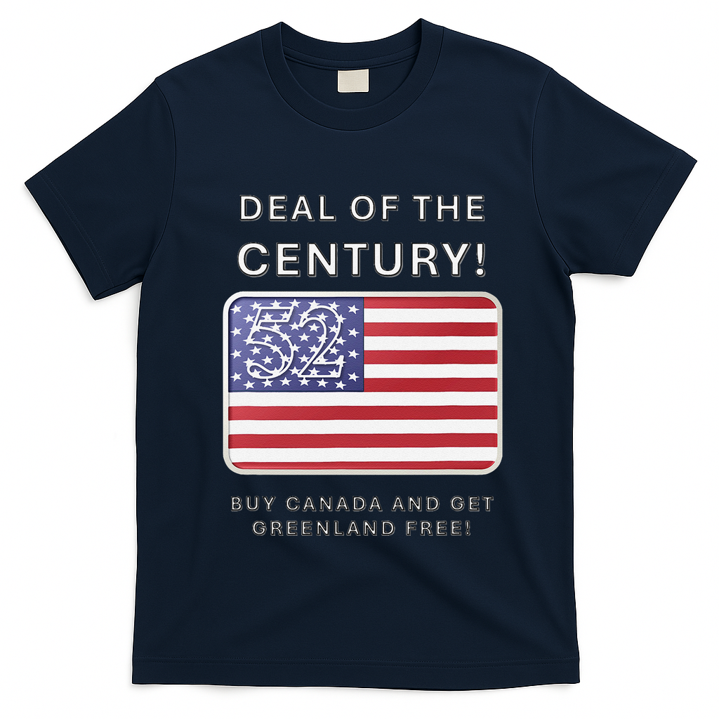 Trump Deal Of The Century Buy Canada Get Greenland Free T-Shirt - Navy Blue