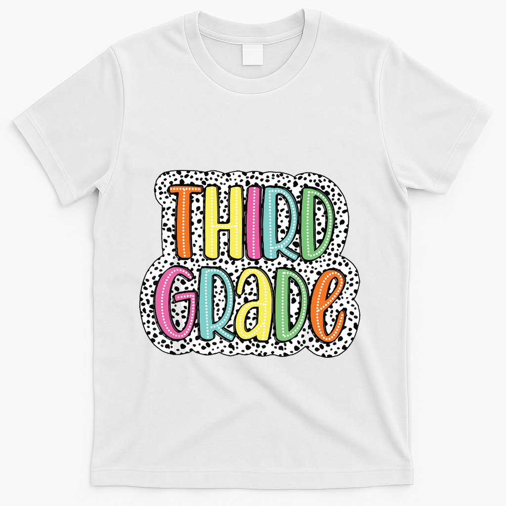 Third Grade Dalmatian Dots 3rd Dream Team Back To School T-Shirt - White