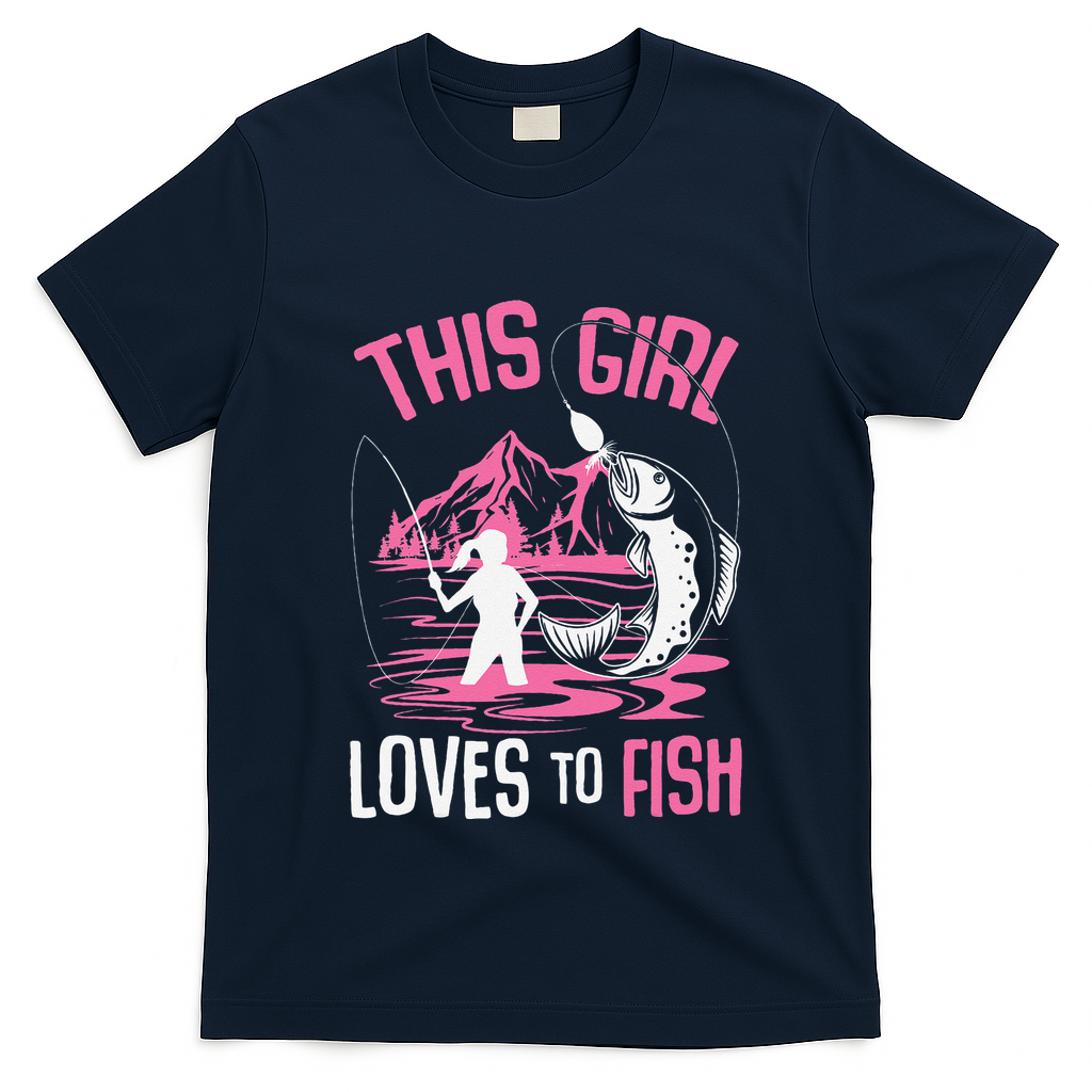 This Girl Loves To Fish Fishing Girl T-Shirt