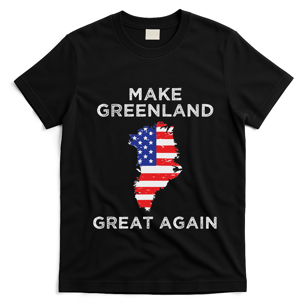 Trump Greenland Make Great Again Map T-Shirt - Black