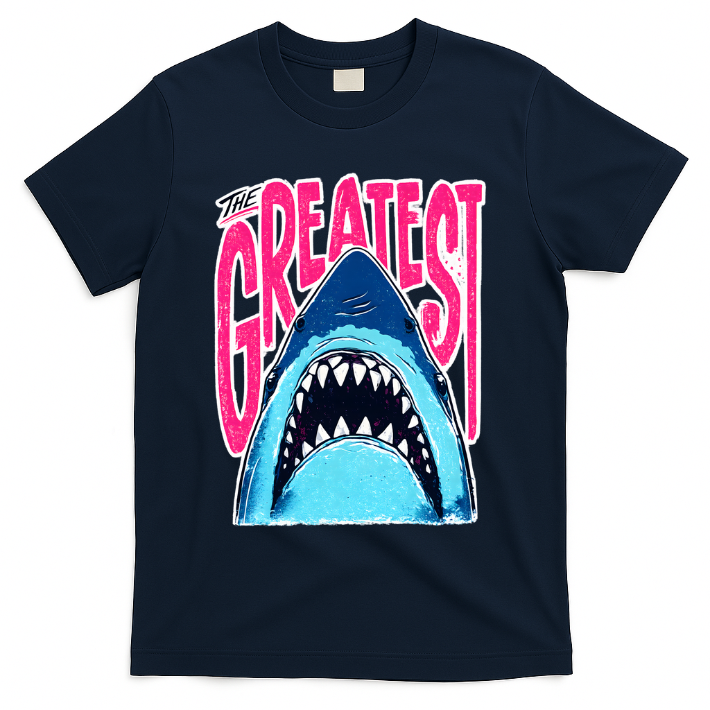 The Greatest Shark Great White T-Shirt - Navy