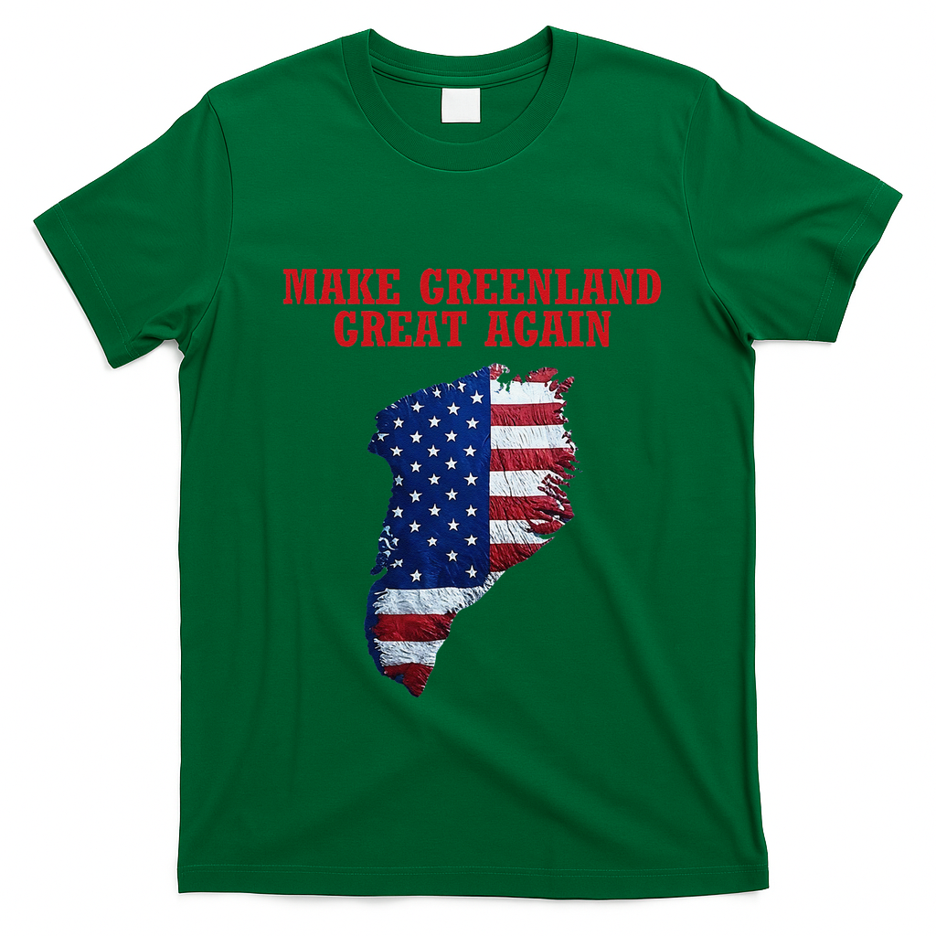 Trump Greenland Usa Flag Make Greenland Great Again Map T-Shirt - Irish Green