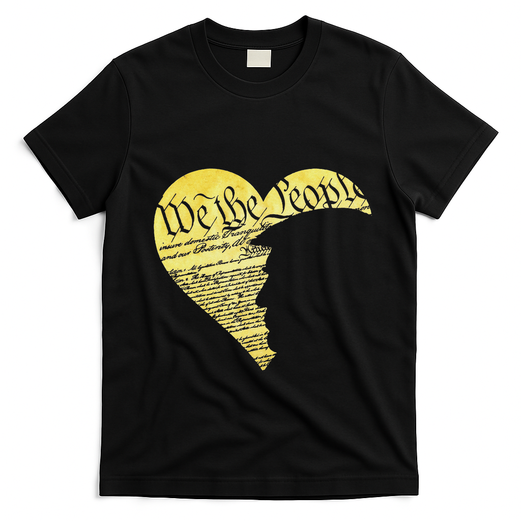Trump Heart U.S. American Constitution 4th Of July Vintage T-Shirt - Black