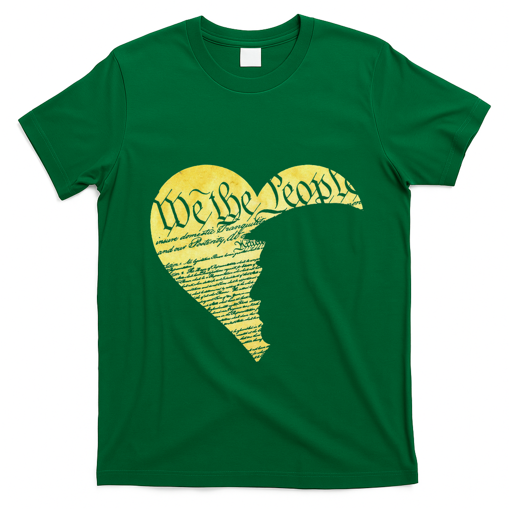 Trump Heart U.S. American Constitution 4th Of July Vintage T-Shirt - Irish Green