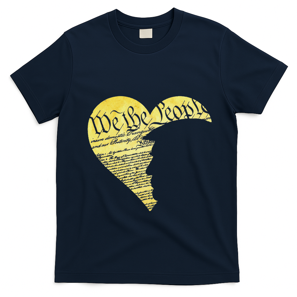Trump Heart U.S. American Constitution 4th Of July Vintage T-Shirt - Navy Blue