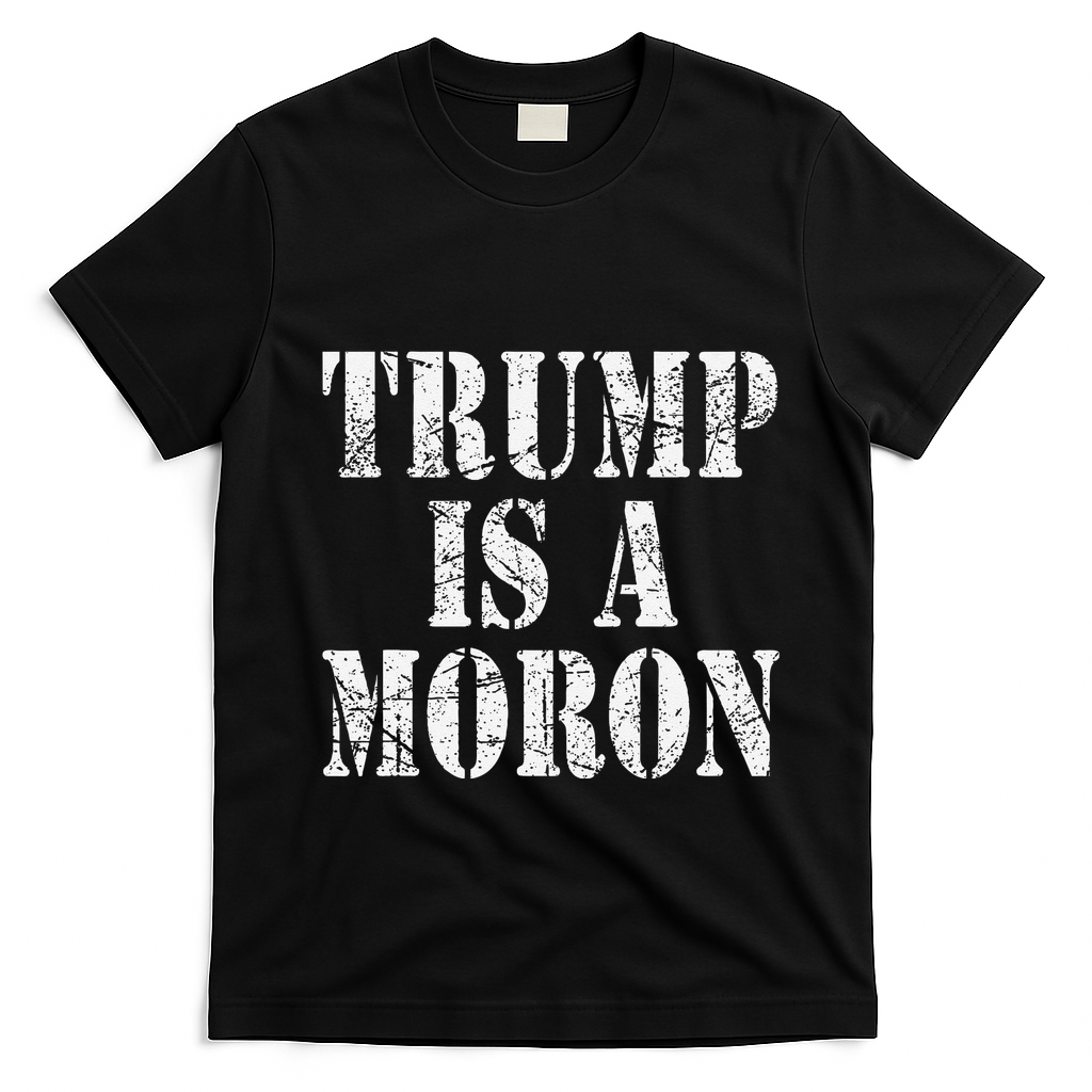 Trump Is A Moron Antitrump Dumb Stupid Idiot T-Shirt - Black