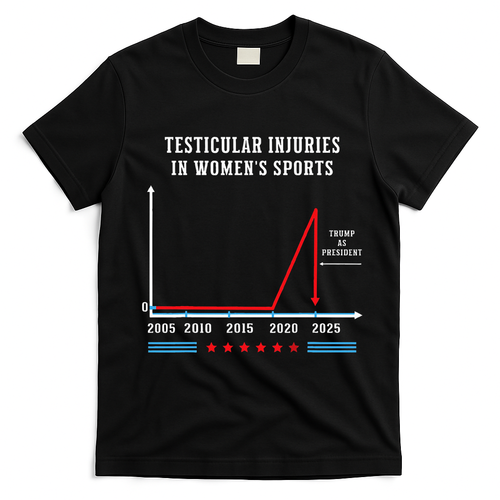 Testicular Injuries In Sports Funny Trump T-Shirt - Black