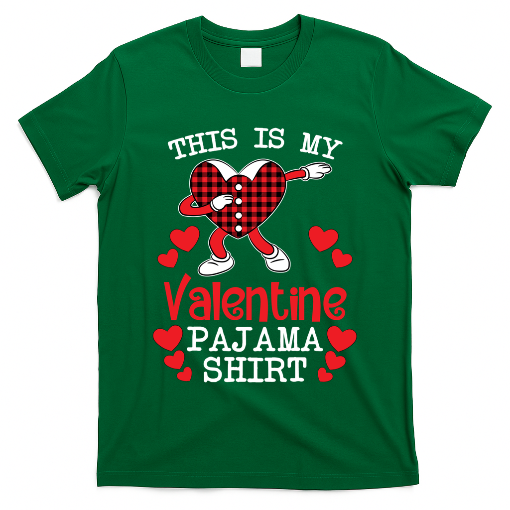 This Is My Valentine Pajama Great Gift Valentines Day Cool Plaid Cool Gift T-Shirt