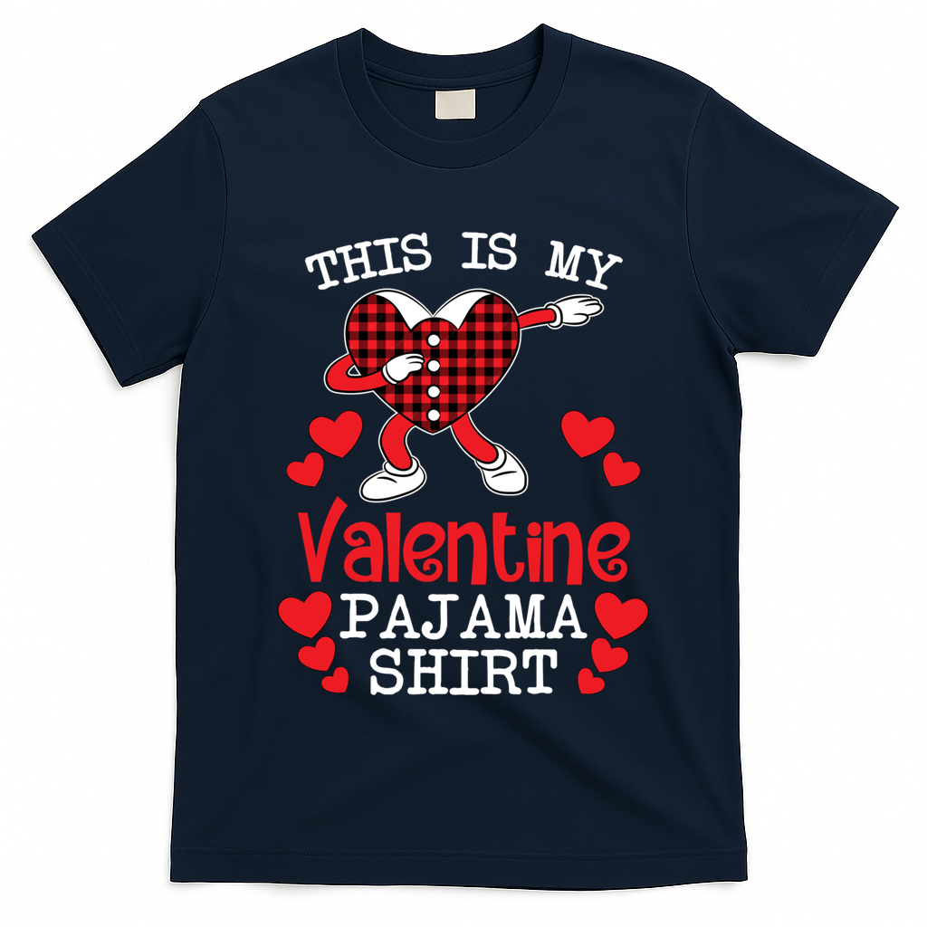 This Is My Valentine Pajama Great Gift Valentines Day Cool Plaid Cool Gift T-Shirt