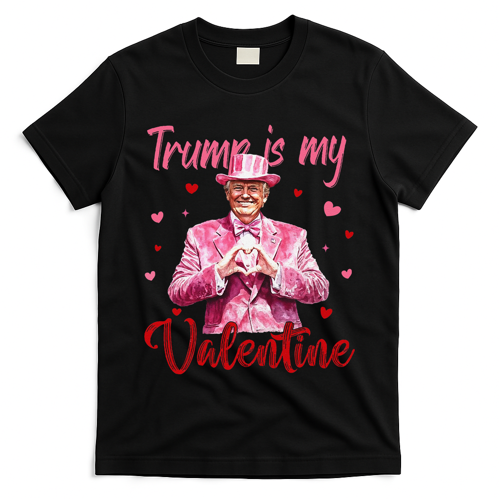 Trump Is My Valentine Heart Funny Trump Lover Supporter T-Shirt