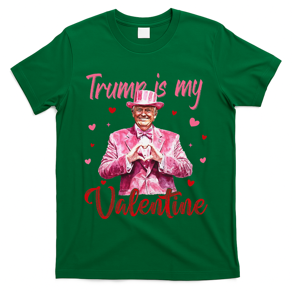 Trump Is My Valentine Heart Funny Trump Lover Supporter T-Shirt