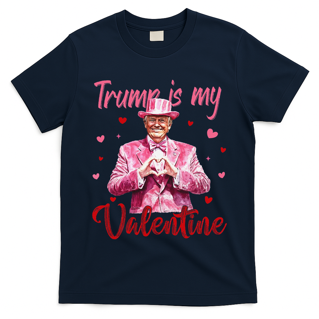 Trump Is My Valentine Heart Funny Trump Lover Supporter T-Shirt