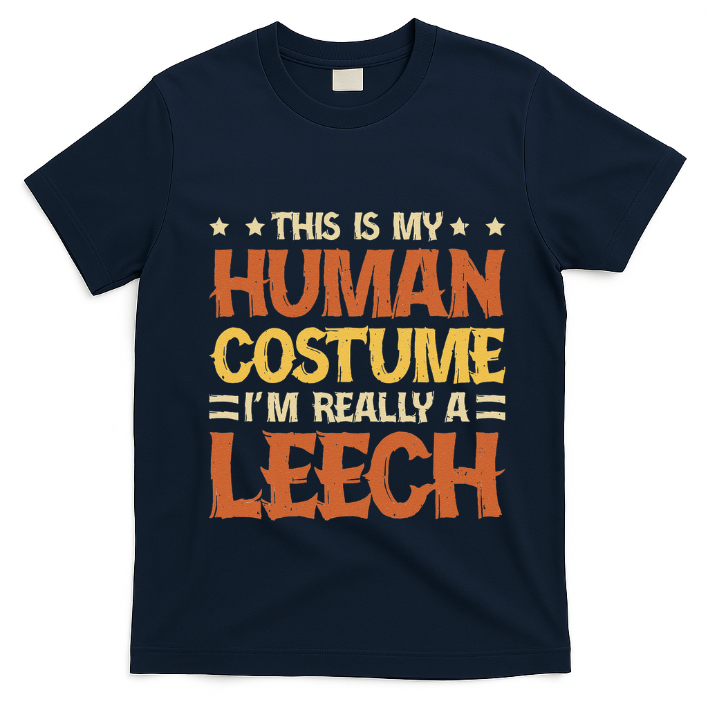 This Is My Human Costume IM Really A Leech T-Shirt - Navy Blue