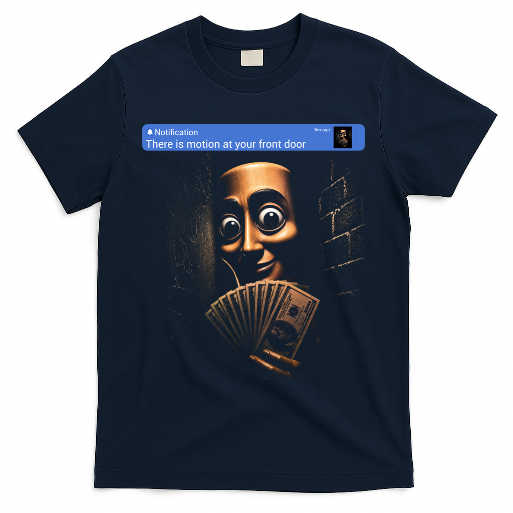 There Is Motion At Your Front Door Tung Tung Tung Sahur T-Shirt - Navy
