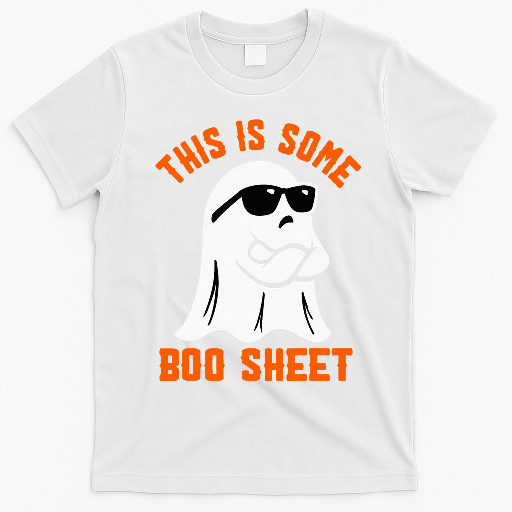 This Is Some Boo Sheet Cool Ghost Funny Halloween Costume T-Shirt - White