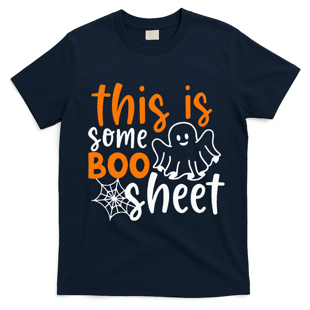 This Is Some Boo Sheet Funny Halloween Ghost Spooky T-Shirt - Navy Blue