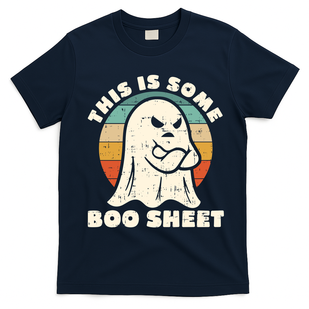 This Is Some Boo Sheet Funny Halloween Costumes Men Women T-Shirt - Navy Blue