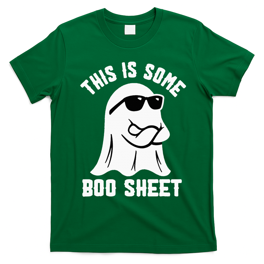 This Is Some Boo Sheet Ghost Retro Halloween Costume T-Shirt - Irish Green