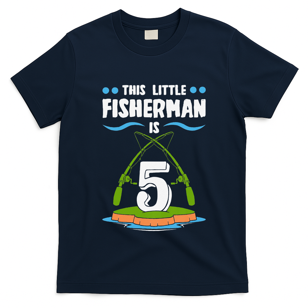 This Little Fisherman 5 Year Old Fishing Costume Fisherman T-Shirt